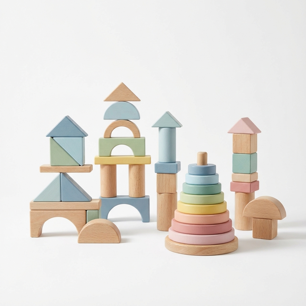 Wooden building blocks