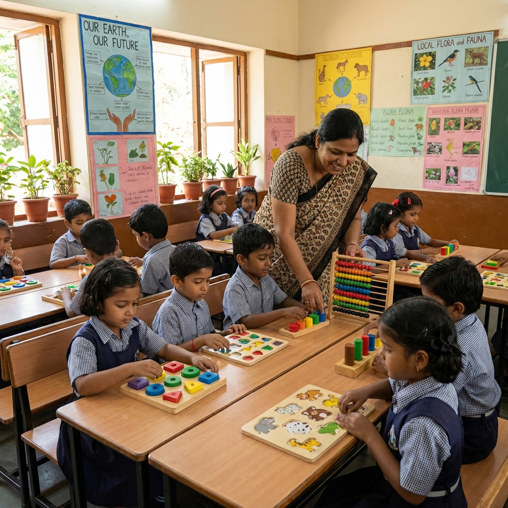 Children learning in classroom
